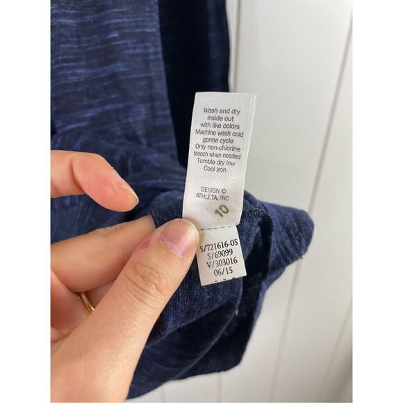 Athleta Transcend Navy Heather Long Sleeve Top Size XS - Picture 5 of 8